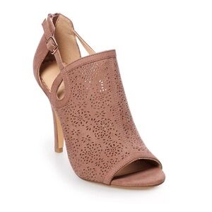 LC Lauren Conrad Mauve 4” Strappy Peep Toe Heels